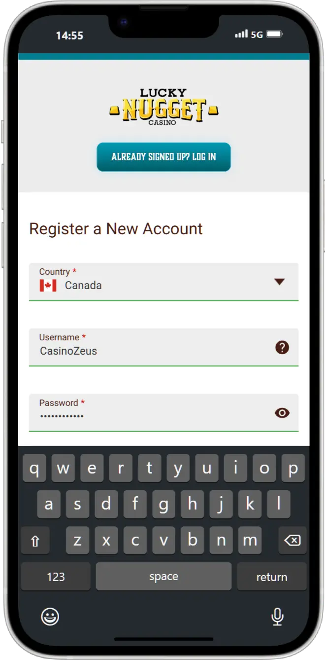 Register at Lucky Nugget Casino