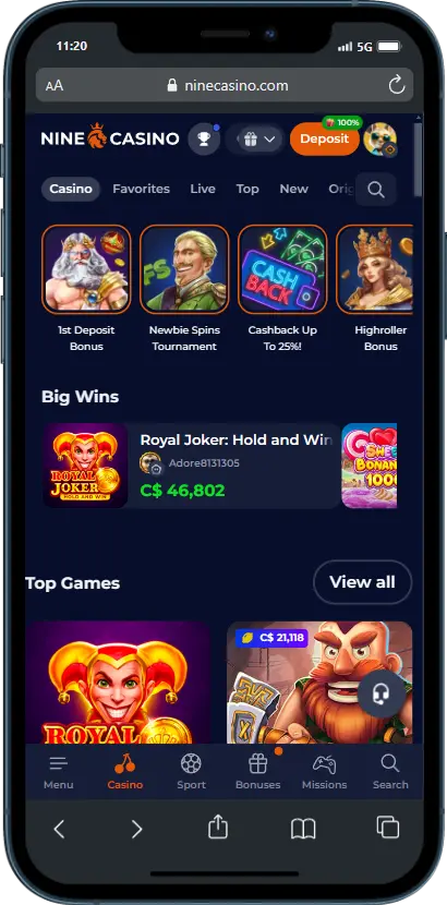 Nine Casino official website