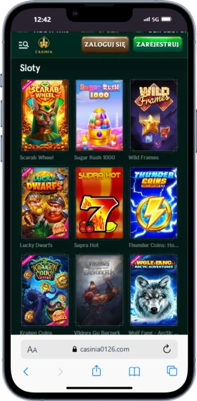 Automaty Casinia zrzut ekranu
