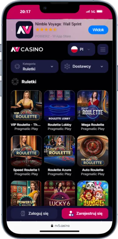 Ruletka w NV Casino zrzut ekranu