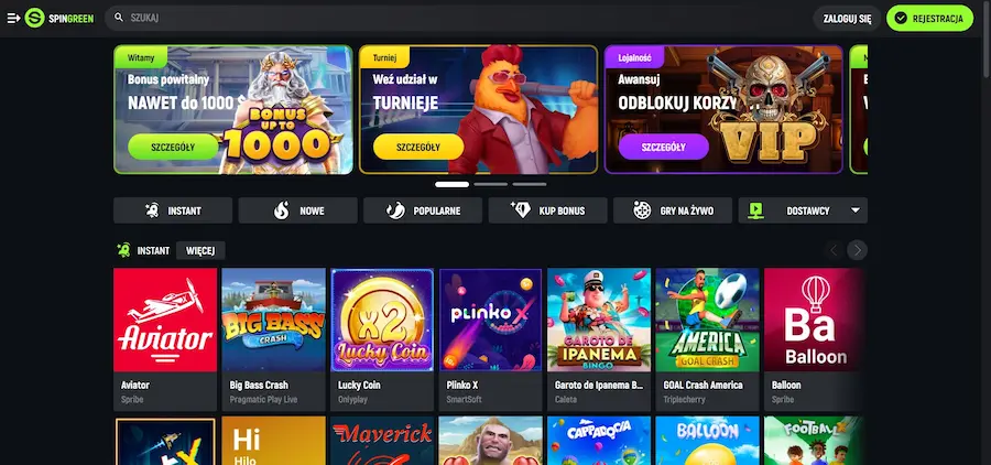 Oficjalna strona internetowa SpinGreen zrzut ekranu
