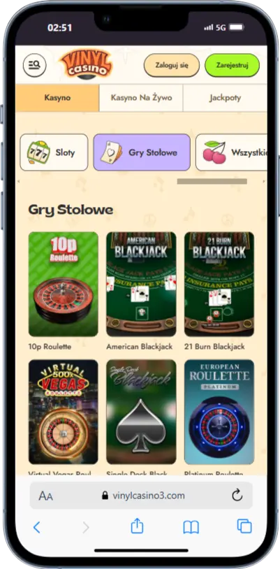 Gry stołowe w Vinyl Casino