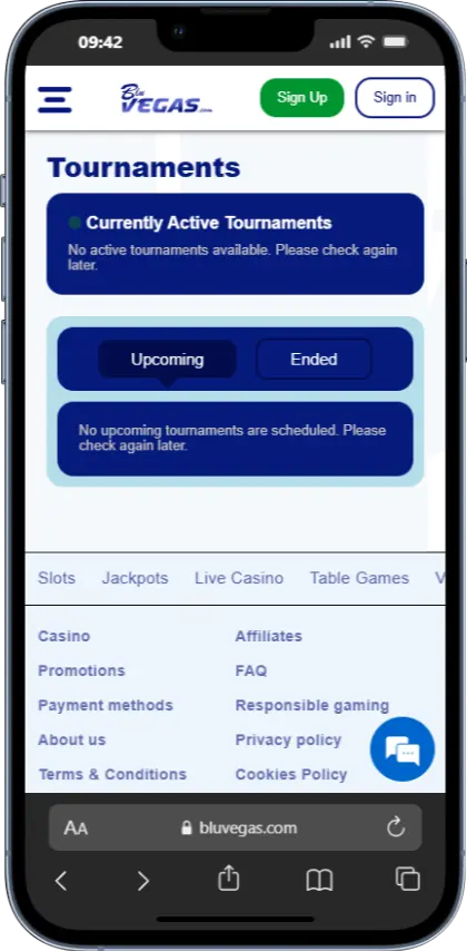 Tournaments BluVegas