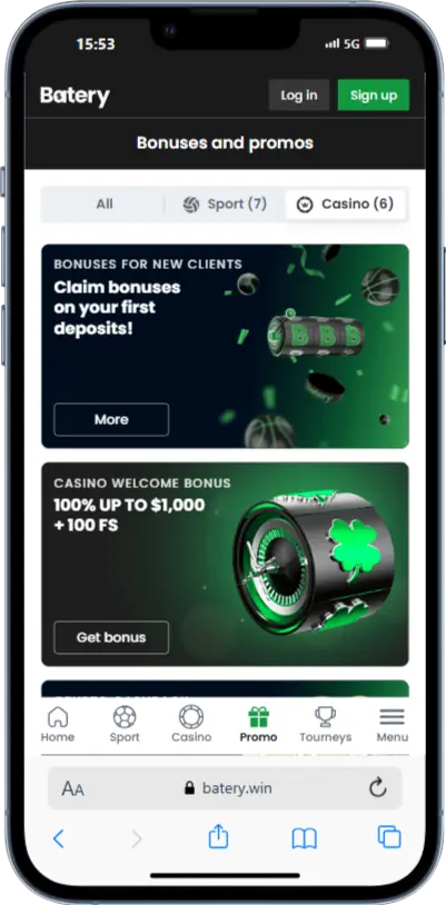 Bonuses and Promotions of Batery Casino