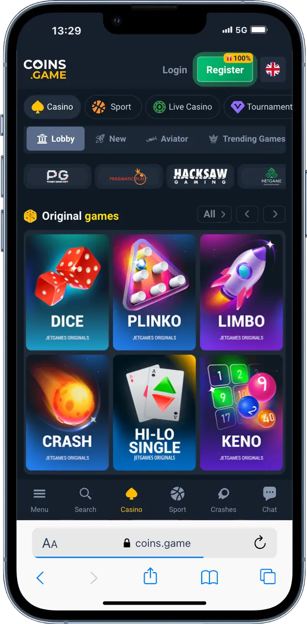 Coins Game official website screenshot