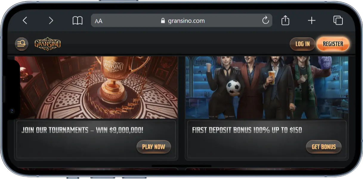 Bonuses at Gransino screenshot