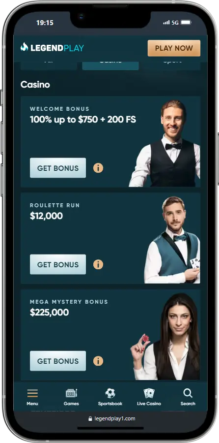 Legend Play bonuses