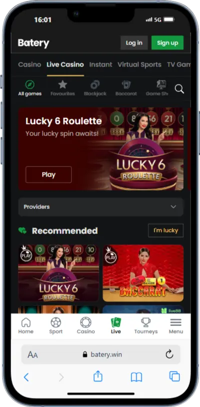 Batery Casino Live Games