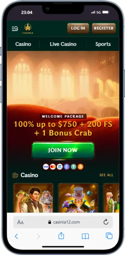 Casinia Casino official site
