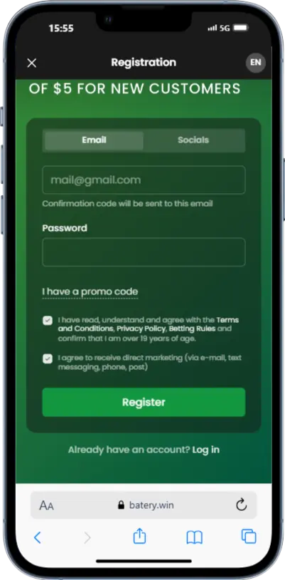 Batery Casino Registration