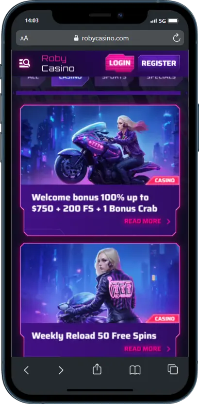 Bonuses RobyCasino