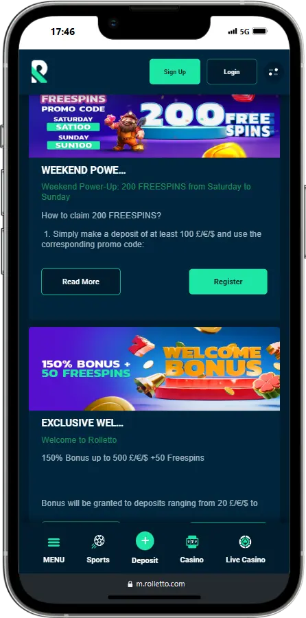 Rolletto Casino Bonuses