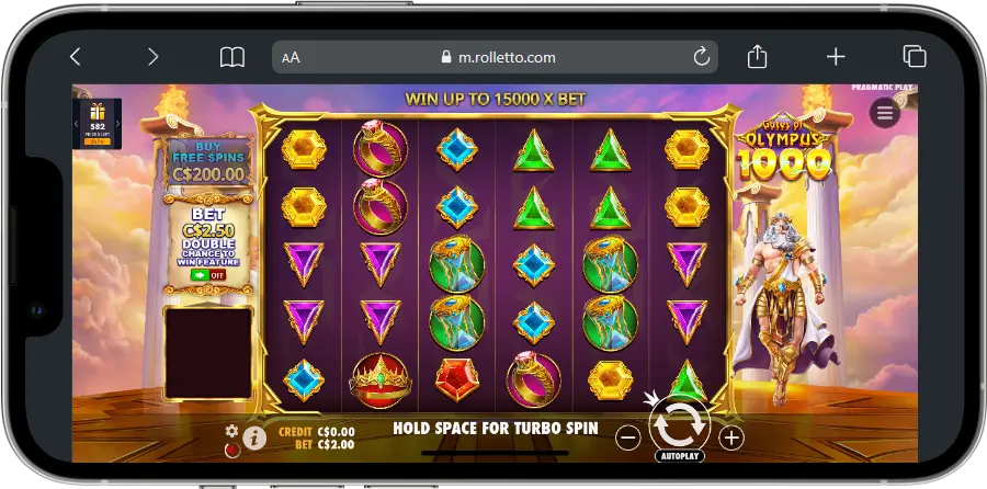 Gates of Olympus — Rolletto Casino DEMO