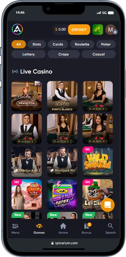 Spinarium Live Games