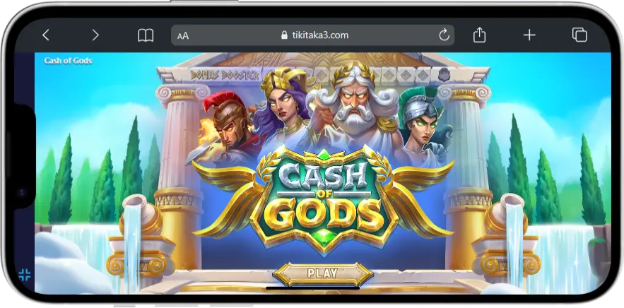 Screenshot of Cash of Gods demo game on Tikitaka