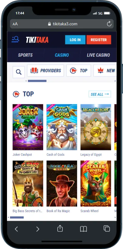 Screenshot of Tikitaka Official Website