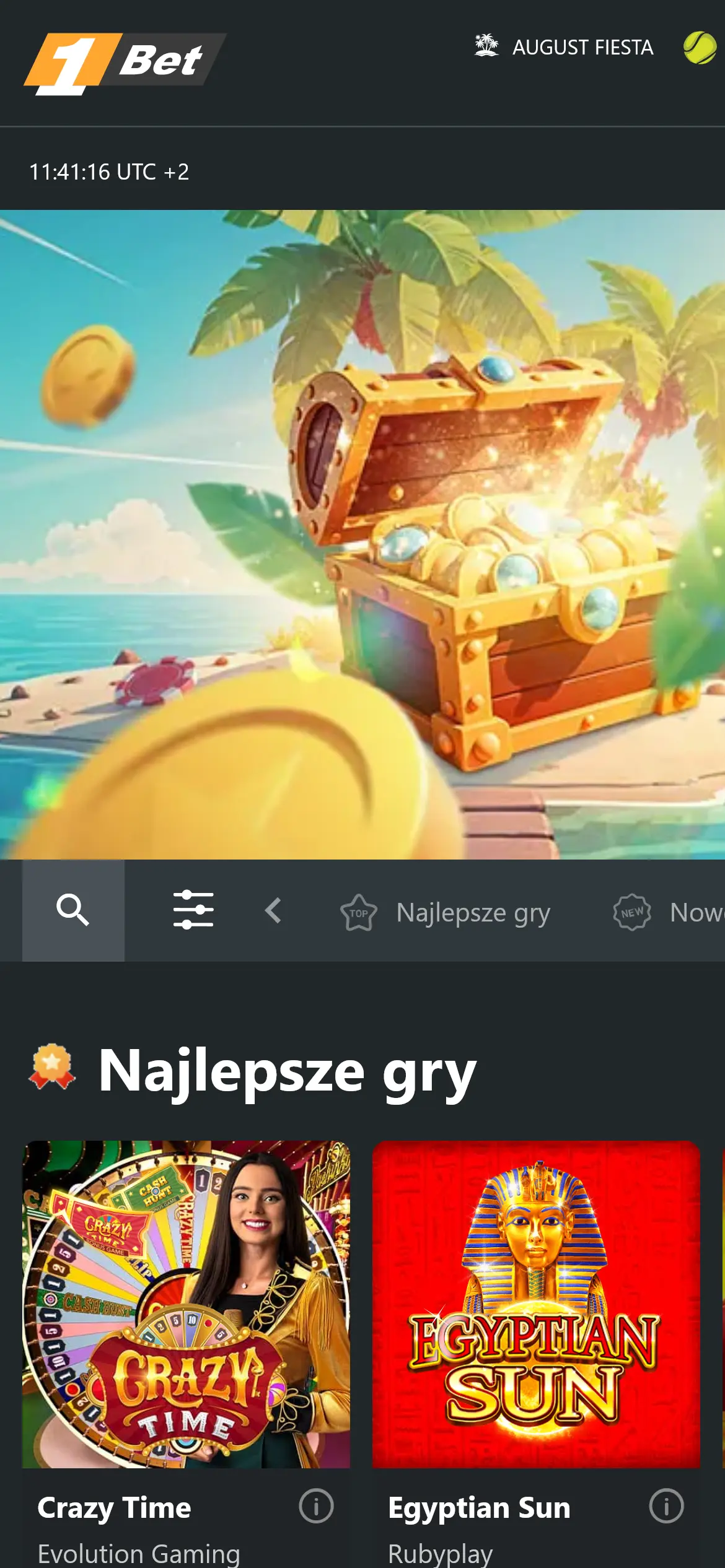 Mobilna wersja 1Bet