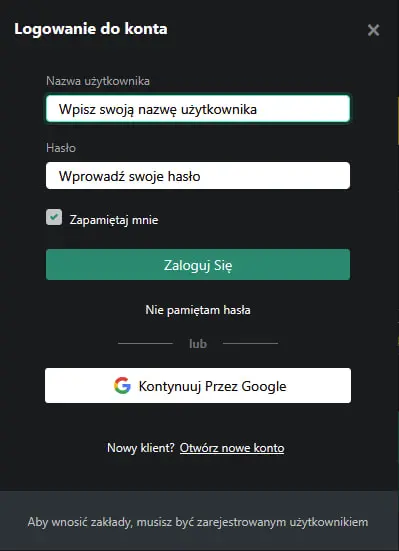 Logowanie 1Bet