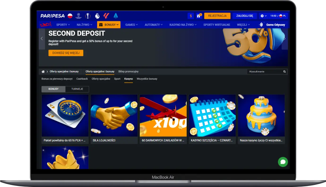 Bonusy i promocje w Paripesa