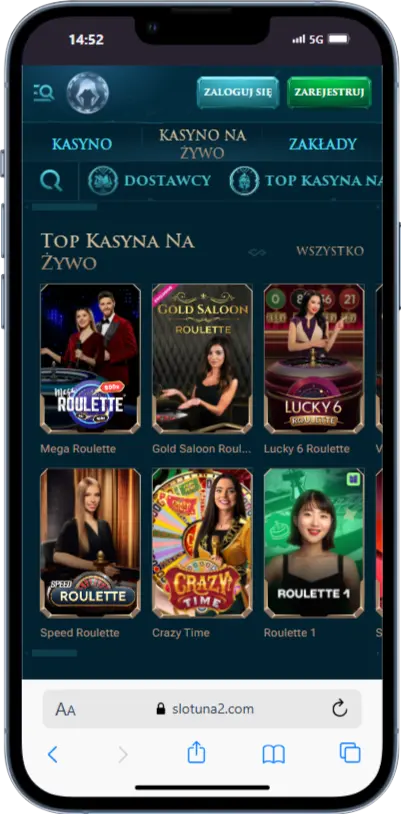 Kasyno na żywo w kasynie Slotuna