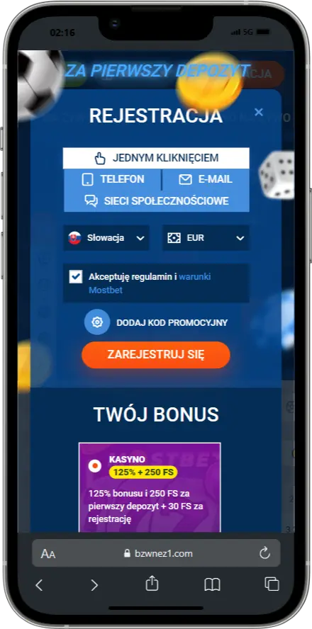 Rejestracja w Mostbet