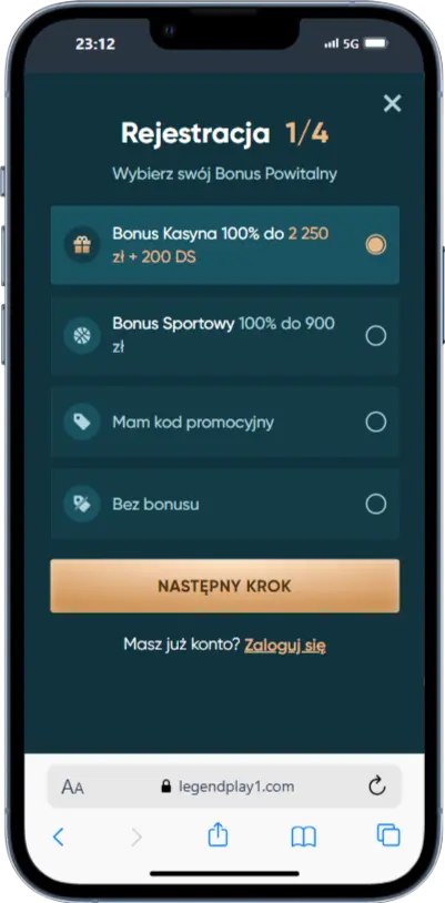 Rеjеstrасjа w Legend Play
