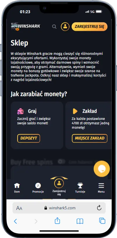 Sklep w kasynie Winshark