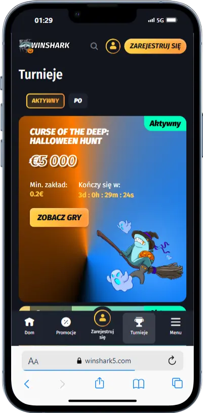 Turnieje w kasynie Winshark