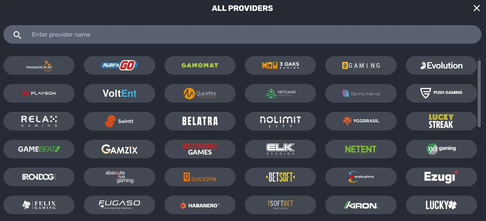 Rocketplay Providers