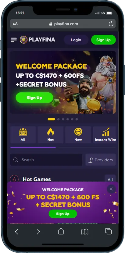 Playfina mobile casino
